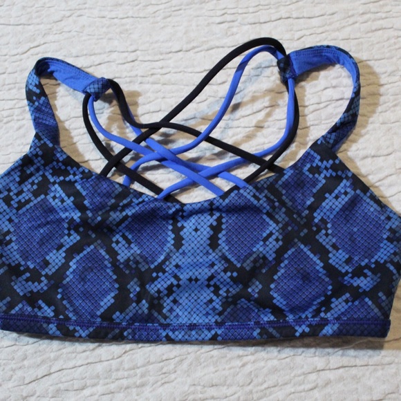 lululemon athletica Other - Lulu Lemon Blue/Black Sports Bra Size 4